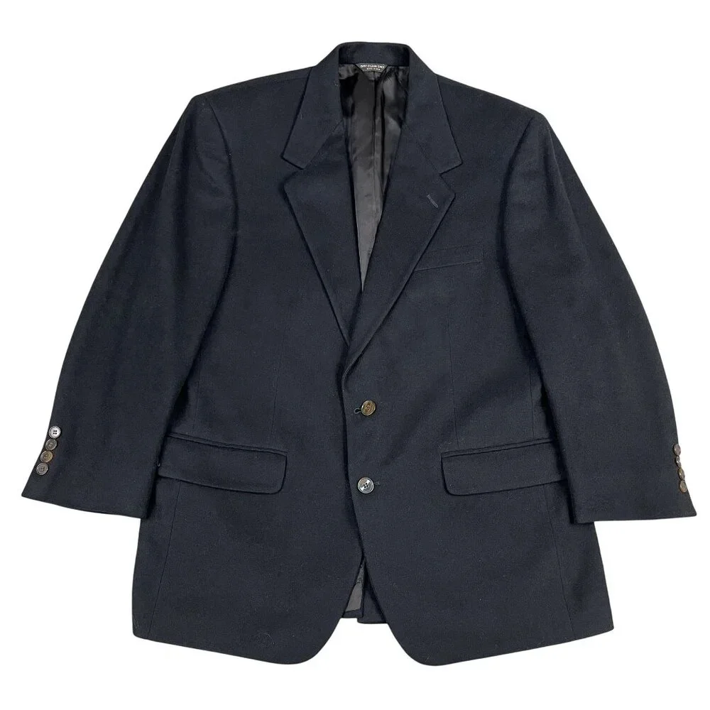Lord & Taylor 100% Cashmere Blazer Mens Large Black Sports Coat‎ (READ)